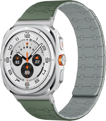 Miniatura 26 de Amizee No Gap Band Compatible con Samsung Galaxy Watch Ultra (2025/2024) Correa de 47mm, Correa de silicona deportiva magnética de 22mm para mujeres