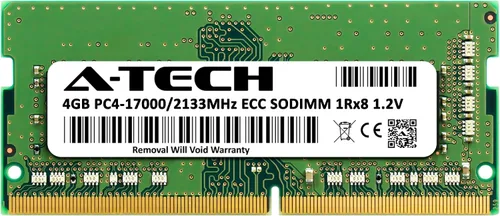 Miniatura 2 de A-Tech 4GB DDR4 2133MHz PC4-17000 ECC SODIMM 1Rx8 Rango único 1.2V 260-Pin Módulo de actualización de memoria RAM para Microserver, estación
