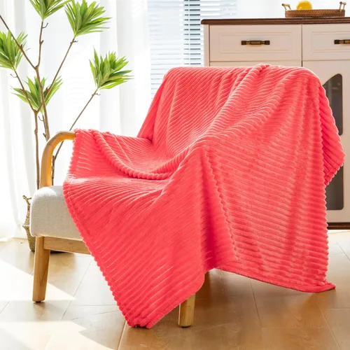 Miniatura 23 de Vessia - Manta de forro polar de franela (50x70 pulgadas), manta 3D de jacquard negra, esponjosa y cálida para sofá, sillón, cama, silla, 300GSM