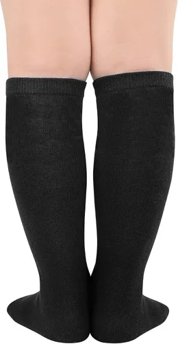 Miniatura 2 de Zando Calcetines de fútbol para niños y niñas, calcetines de tubo a rayas hasta la rodilla, calcetines de uniforme escolar, calcetines largos