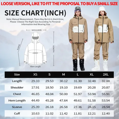 Miniatura 6 de HIGH EXPERIENCE Chaqueta de esquí para snowboard, nieve, invierno, impermeable, aislada, resistente al viento, chaqueta cálida con capucha