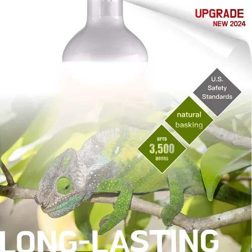 Miniatura 3 de Lámpara de bombilla de calor para reptiles, paquete de 2 focos de luz diurna de 100 W, bombilla de dragón barbudo/tortuga/zardo/gecko, lámpara