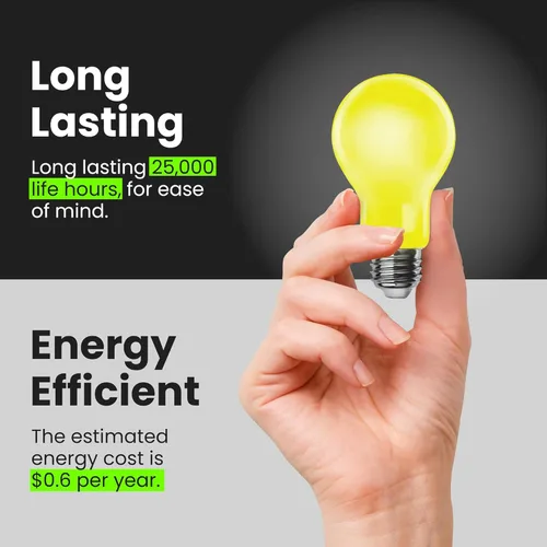 Miniatura 7 de Feit Electric A19 - Luz LED para insectos para exteriores, equivalente a 60 vatios, bombilla LED no regulable, base mediana E26, 120 V, 22 años