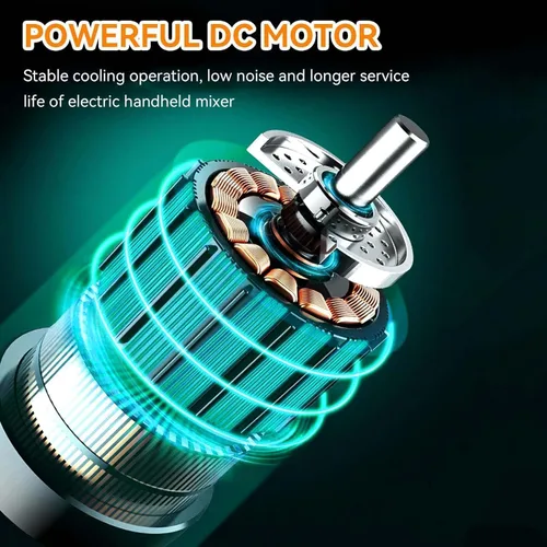 Miniatura 6 de Batidora de mano inalámbrica, batidor de huevos de mano, eléctrico de mano de 4 velocidades, mini batidora de mano ajustable, mezclador eléctrico