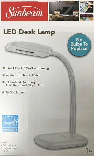 Miniatura 4 de SUNBEAM Lámpara de escritorio LED de cuello flexible Luz ajustable Energy Star Negro