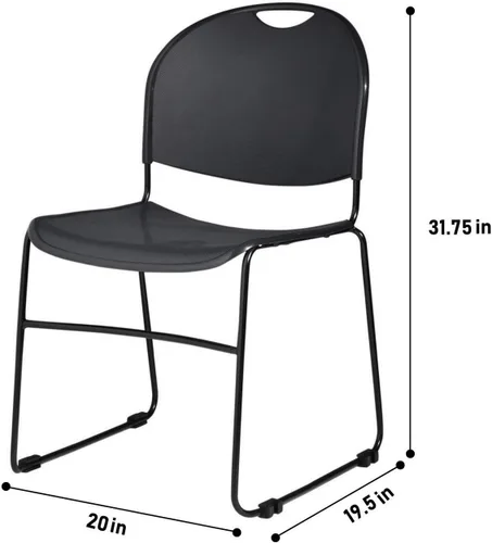 Miniatura 5 de OEF Furnishings OEF850-CL/4 Silla apilable comercial ultra compacta (negro simple, paquete de 4)