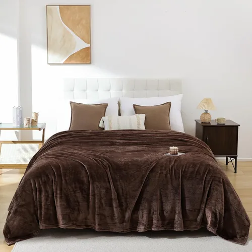 Miniatura 23 de Manta de Forro Polar Negro para Sofá, Silla, Sillón, Suave, Cálida, Mullida y Acogedora para Mujeres y Hombres, 300GSM Decoración de Habitación