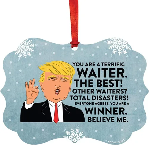 Miniatura 148 de Andaz Press Presidente Donald Trump Fancy Frame Recuerdo Adorno de Navidad Regalo de broma Ejecutivo de Cuenta, 1 paquete, Divertidas Ideas
