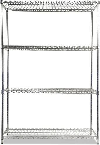 Miniatura 3 de Alera ALE Industrial - Kit de inicio de estantería de alambre resistente, 4 estantes, 48 pulgadas de ancho x 18 pulgadas de profundidad x 72 plateado