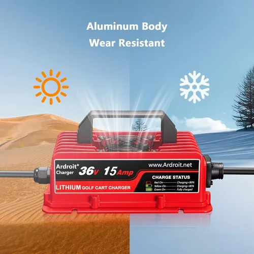 Miniatura 7 de Cargador de batería de litio de 36 V, carga rápida de 43.8 V 15 A para carrito de golf, impermeable IP67, cargador de litio de 36 voltios y 15