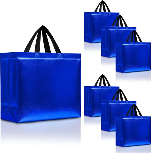 Miniatura 34 de Nush Nush Bolsas de regalo de color azul aguamarina de gran tamaño – Juego de 30 bolsas de regalo azul claro brillante con asas a granel – Bolsa