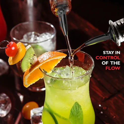 Miniatura 6 de Juego de coctelera de bar, kit de camarero, juego de cóctel negro de 8 piezas, kit de barman mixología, kit de coctelera de acero para bebidas