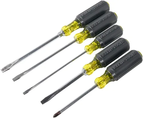Miniatura 8 de Klein Tools 85075 Juego de destornilladores, fabricado en Estados Unidos, destornilladores ranurados y Phillips con mangos Cushion-Grip y Tip-Ident