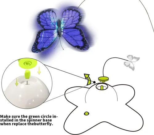 Miniatura 7 de ALL FOR PAWS Juguetes interactivos para gatos de mariposa flutter insecto gato juguete automático estimulante gatito juguetes enriquecimiento