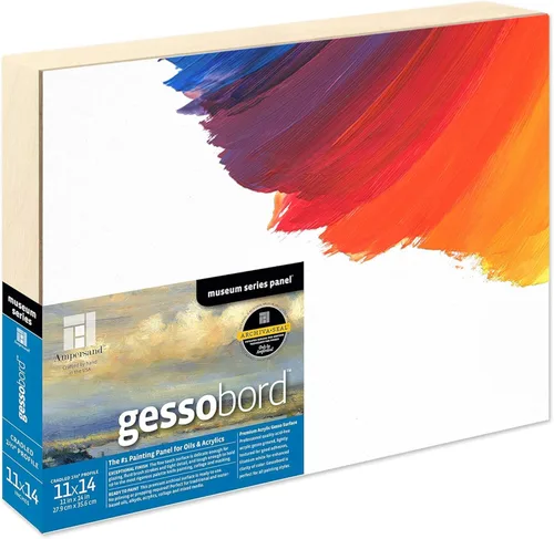 Miniatura 17 de Ampersand Art Supply Panel de pintura de madera de Gesso: Serie Museo Gessobord, 11 "x 14", perfil plano de 1/8