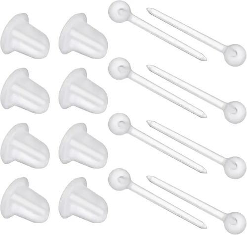 Aretes invisibles de plástico transparente, repuesto de silicona para cirugía, trabajo, deportes, suministros de bricolaje para mujeres, niñas,