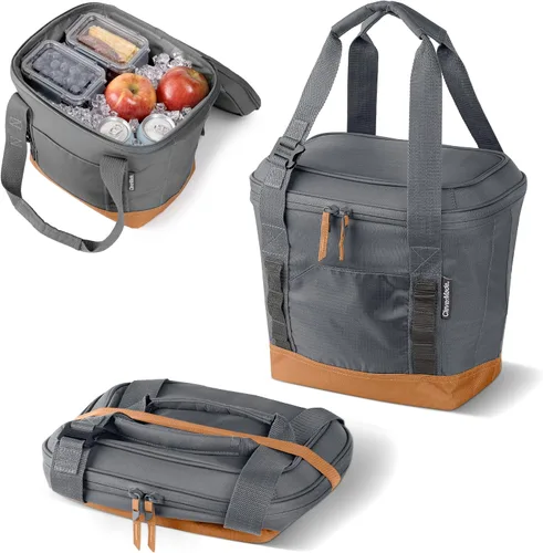 CleverMade Pacifica - Bolsa enfriadora aislada plegable – 18 / 13 Qt, enfriador plegable suave con apertura para botellas, a prueba de fugas, para