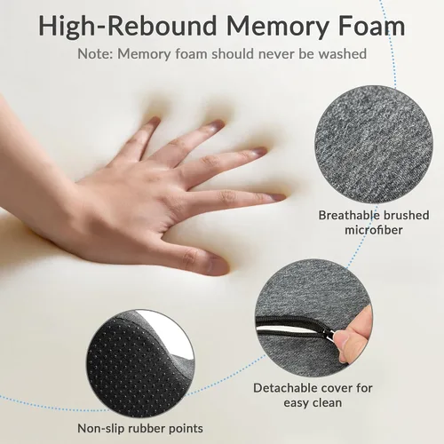 Miniatura 2 de Exclusivo Mezcla Cojín de asiento de espuma viscoelástica, cojines ergonómicos para aliviar el dolor del coxis, almohadilla de asiento Gris