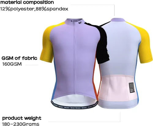 Miniatura 3 de Maillot de ciclismo para hombre, manga cortalarga, camisas de ciclismo con cremallera completa con bolsillos, ropa de bicicleta de carretera