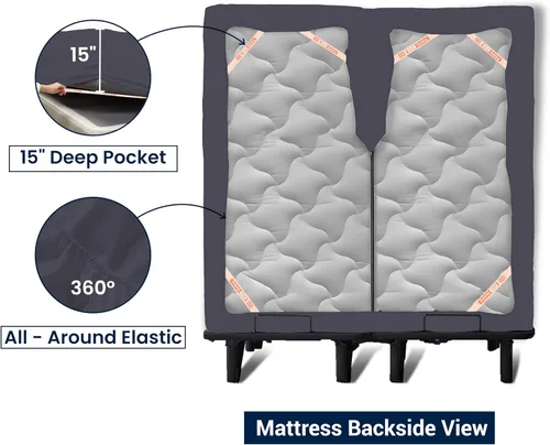 Miniatura 4 de SGI bedding Juego de sábanas King de 36 pulgadas, 100 % algodón egipcio, sábanas ajustables de 600 hilos, juego de sábanas ajustables de 4 piezas