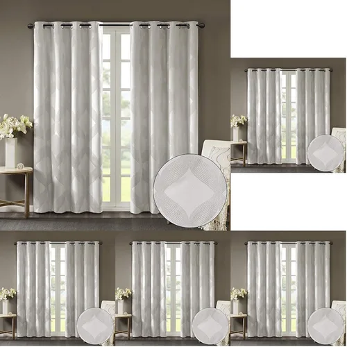 Miniatura 21 de Sun Smart Bentley - Cortinas opacas para ventana, jacquard de punto Ogee, decoración de sala de estar, aislamiento térmico, bloqueo de luz