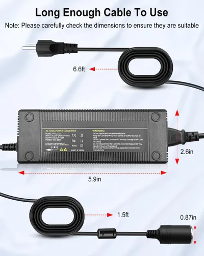 Miniatura 4 de Convertidor de CA a CC de 12 V, 120 W, CA 100 V-240 V a CC 12 V, adaptador de encendedor de cigarrillos, transformador de adaptador de encendedor