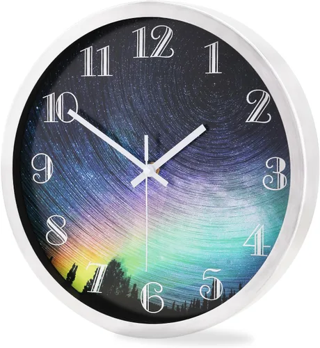 Reloj de pared moderno de 12 pulgadas, funciona con pilas, reloj analógico colorido silencioso sin tictac para oficina, hogar, baño, cocina,