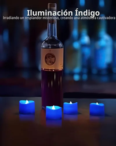 Miniatura 7 de Homemory - Velas de té LED color azul, funcionan con pilas, más de 200 horas de duración, velas sin llama parpadeantes falsas eléctricas con LED