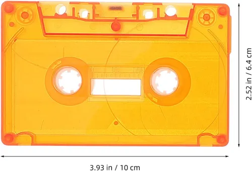 Miniatura 6 de OUNONA Cinta decorativa de casete en blanco con estuche de almacenamiento transparente de 3.93 x 2.51 pulgadas, arte de pared retro