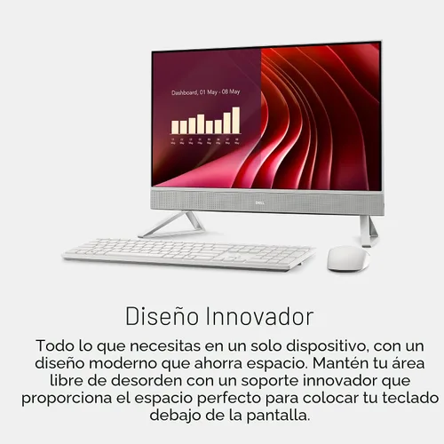 Miniatura 4 de Dell 24 All-in-One Desktop ec24250 - Pantalla FHD de 23.8 pulgadas, procesador Intel Core 3 100U, gráficos Intel, 8 GB DDR5 RAM, SSD de 512 GB