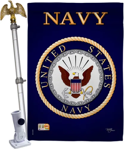Miniatura 21 de Breeze Decor Bandera de jardín de 13 x 18.5 pulgadas, con licencia oficial de las Fuerzas Armadas de los Estados Unidos de la Marina de los Estados