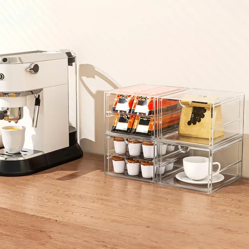 Miniatura 5 de caktraie - Organizador de maquillaje acrílico versátil, organizador de cajones - Almacenamiento de escritorio transparente para cosméticos