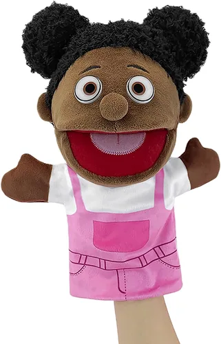 Miniatura 11 de Marionetas de mano familiares, Marionetas para niños para representar a los miembros de la familia 34 cm Marionetas multiétnicas de peluche suaves