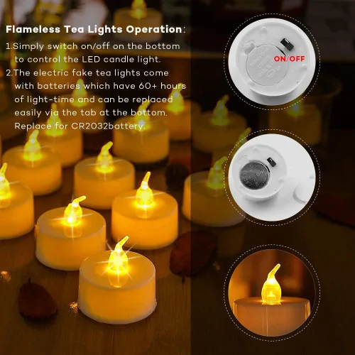 Miniatura 3 de ANZOME Velas de té sin llama con 30 paquetes de bolsas luminarias, 30 velas LED sin perfume, velas de té falsas con llamas realistas, Navidad