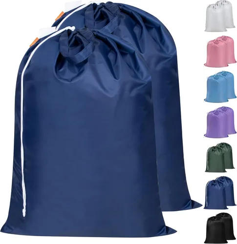 Miniatura 11 de Polecasa Bolsa de lavandería extra grande y resistente con asas duraderas y cierre de cordón, 28 x 36 pulgadas, bolsas de almacenamiento duraderas