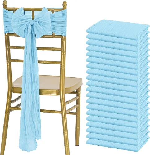 Showgeous 20 bandas para silla, estopilla rústica, lazos decorativos diseñados para bodas, banquetes, fiestas, pasillo, decoración del hogar y