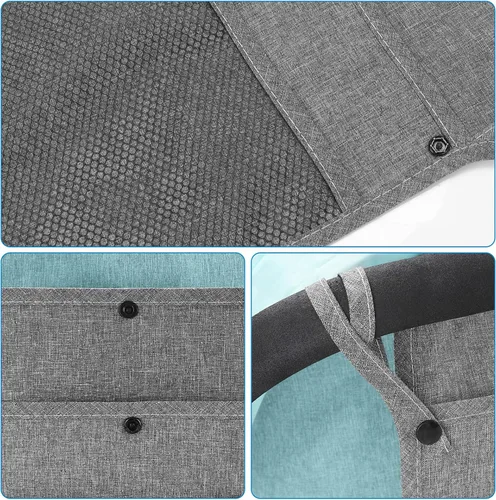 Miniatura 4 de Accmor Organizador universal de cochecito, bolsa de malla para Uppababy, Nuna, Britax, Doona, cochecitos de malla ajustable antideslizante y Gris
