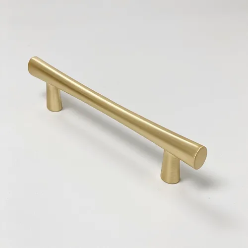 Herrajes para gabinete MCM de latón cepillado, estilo moderno de mediados de siglo, hecho de latón macizo (tirador de 3-3/4 pulgadas)