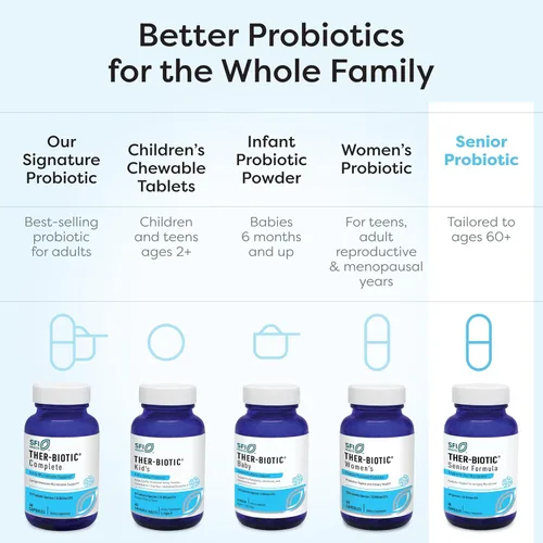 Miniatura 4 de Klaire Labs Ther-Biotic Probióticos para personas mayores, apoyo digestivo e inmunológico para hombres y mujeres mayores de 60 años, bifidobacterias