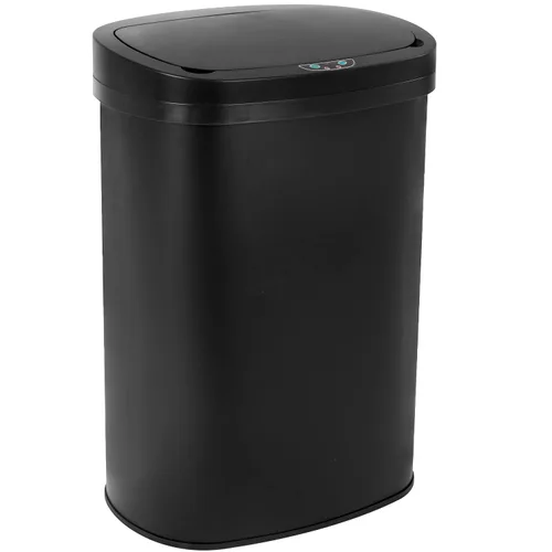 Miniatura 16 de BestOffice Papelera de plástico de 13 galones con tapa Roja Basurero automático sin tacto Control de olores Diseño ovalado moderno Fácil