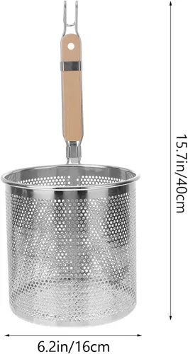 Miniatura 2 de Colador de mango de cuchara de filtro de acero inoxidable, práctico colador de utensilios de cocina, colador de fideos, herramienta de cocina