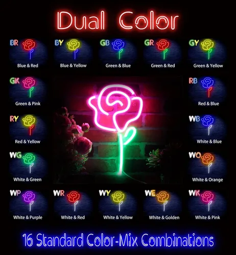 Miniatura 2 de ADVPRO Rose Flower Women Room Decor Flex Silicona LED Neon Sign Verde y Rosa st16s32-fnu0034-gk Verde & Rosa