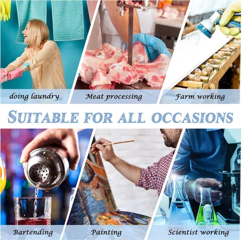 Miniatura 6 de Hercicy 3 Pcs Heavy Duty Waterproof Aprons 47" PVC Vinyl Aprons Transparent Plastic Oil Proof Apron for Dishwashing Cleaning Blanco