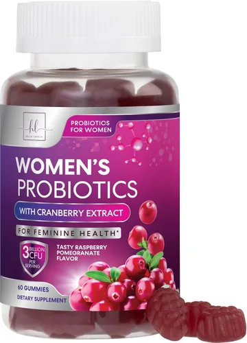 Gomitas probióticas para mujeres con arándano rojo - 6 cepas premium para el equilibrio del pH, salud digestiva, apoyo vaginal e inmunológico, 3 mil