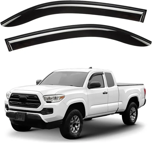 Miniatura 28 de Deflectores de ventana tintados ahumados con cinta adhesiva para ventana lateral, deflectores de lluvia compatibles con Ram 2009-2018 1500 Crew Cab