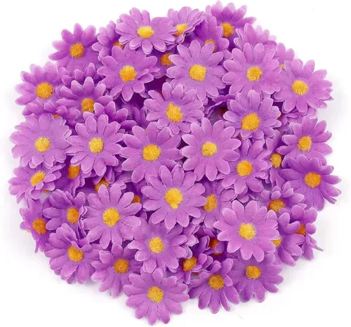 Miniatura 24 de 100 cabezas de girasol de seda de 1.969 in, 2 pulgadas, decoración de boda, corona de regalo, álbum de recortes, manualidades, fiesta, festival