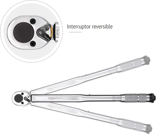 Miniatura 6 de Amazon Basics llave dinamométrica de clic de 1/2 pulgada, 20-150 pies-libras, 27.1-203.5 Nm