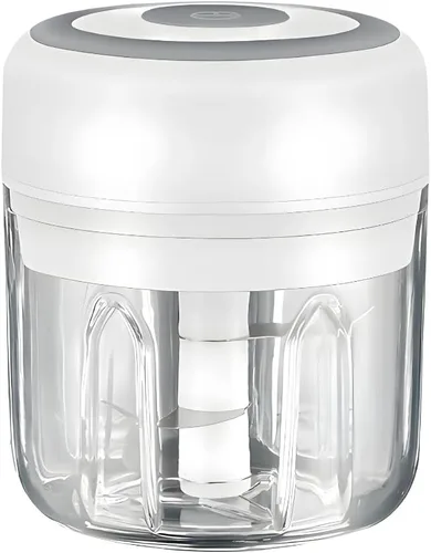 Mini procesador eléctrico de alimentos y picadora de ajo, 8.5 fl oz recargable por USB, picadora inalámbrica de un solo toque con 3 cuchillas de 8.5