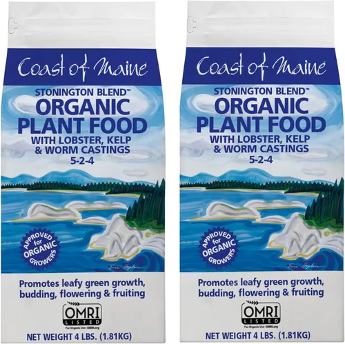 Coast of Maine Stonington Blend - Alimento orgánico para plantas con bastidores de langosta, algas y gusanos - Listado OMRI