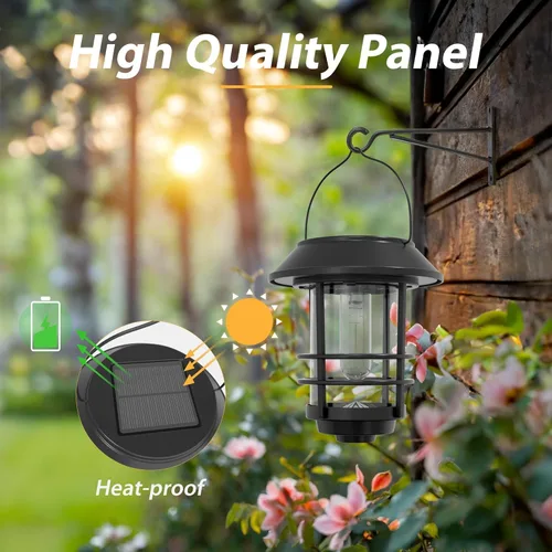 Miniatura 6 de Otdair Linternas solares al aire libre impermeables, 2 unidades, con encendido/apagado automático, luces solares colgantes para exteriores
